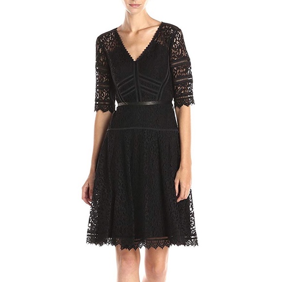 Rebecca Taylor NWOT Short Sleeve Black Lace Dress - Picture 2 of 8